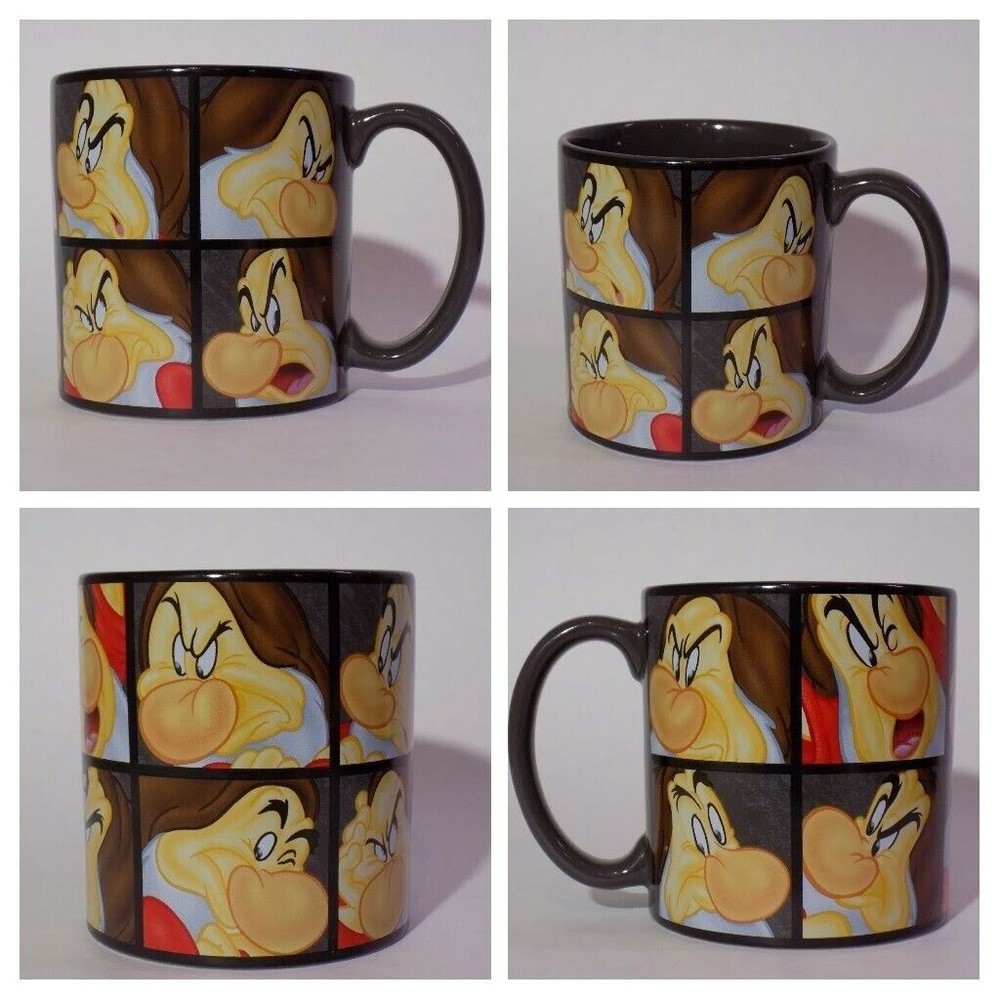 Disney Parks Snow White and the Seven Dwarfs Grumpy College Coffee Mug Cup 14oz